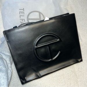 black telfar tote bag